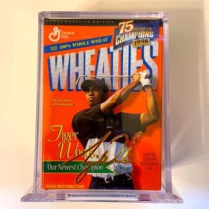 1999 75th Wheaties Collectibles 24K Gold Signature Mini Cereal Box Tiger Woods